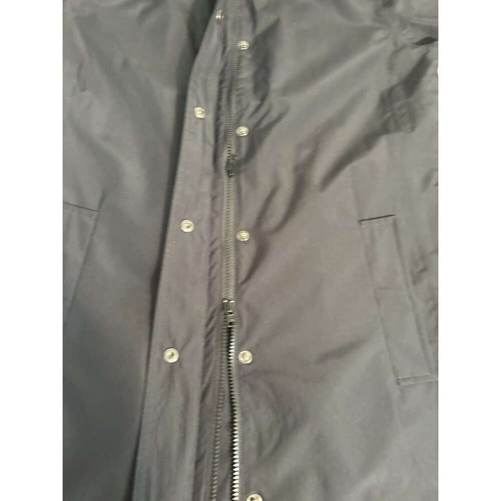 Lands' End Black Trench Coat medium petite, no belt - Picture 6 of 12